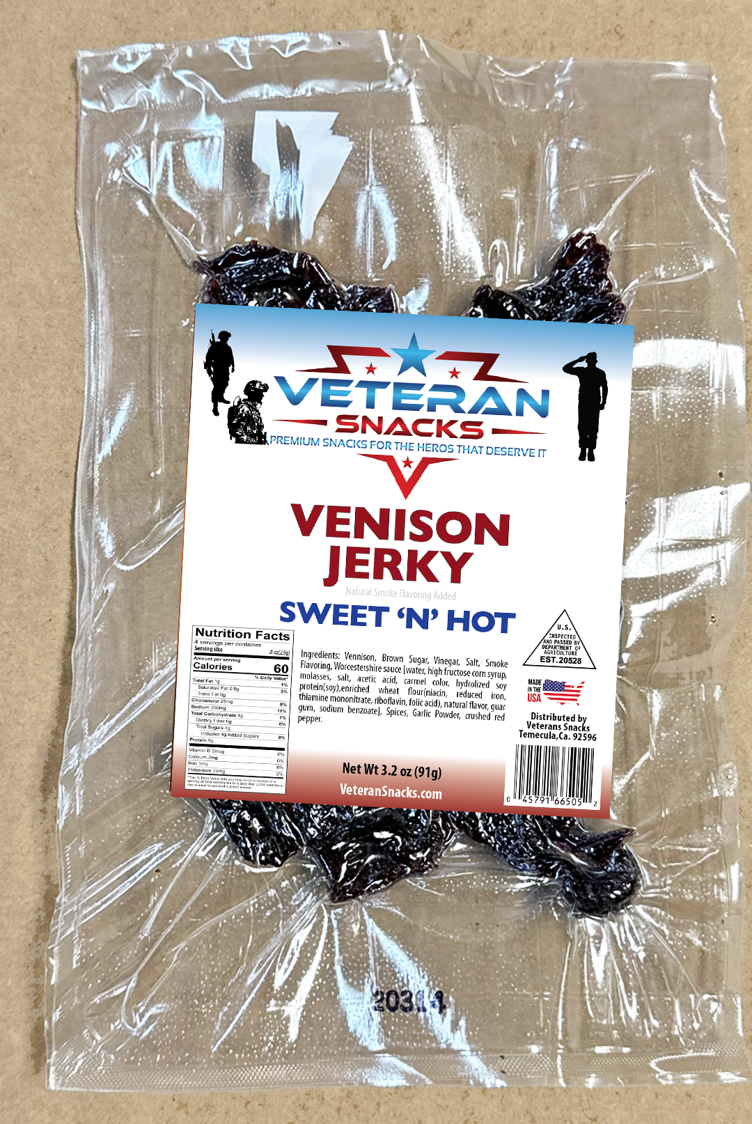 Tactical Provisions: Sweet n Hot Flavored Venison Jerky | Sweet 'N' Hot Venison Jerky